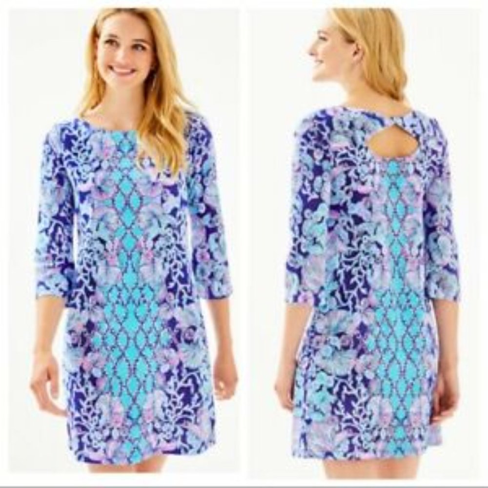 Lilly Pulitzer Lapis Lazuli Your Biggest Fan Bay Dress Medium